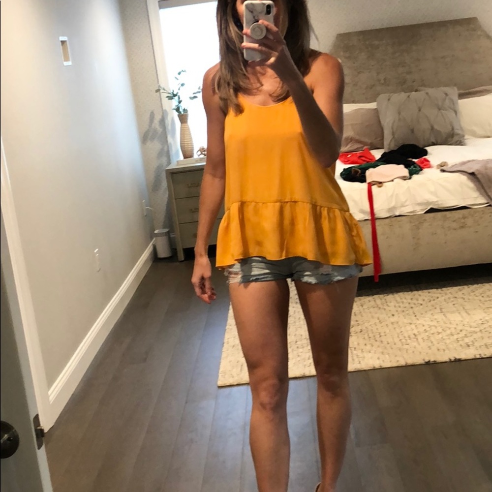 Marigold peplum top.